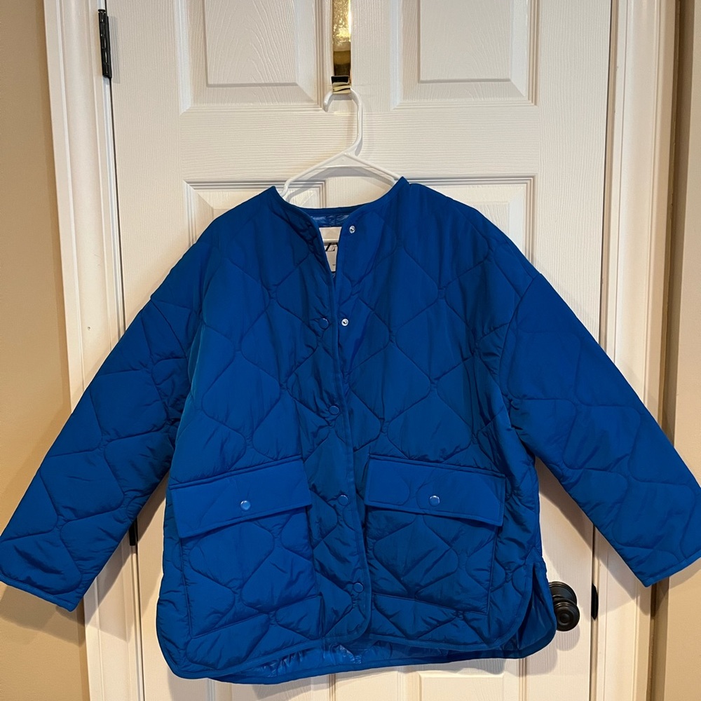Zara oversized blue jacket